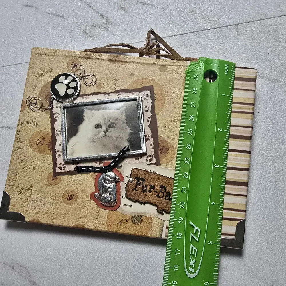 Vintage Photo Album 5'7 kitty Furball Pier 1 new without box